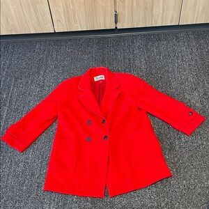 Vintage Penguin 100% Wool Red Coat Women’s Size 16 Classic Winter Overcoat